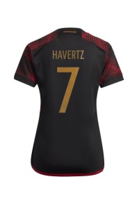 Saksa Kai Havertz #7 Jalkapallovaatteet Naisten Vieraspaita MM-kisat 2022 Lyhythihainen